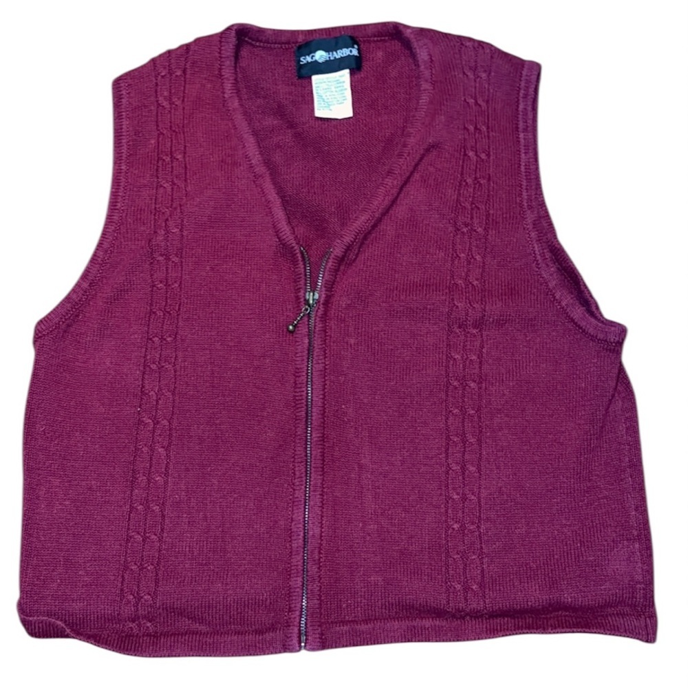 Sag Harbor Vintage Burgundy Knit Vest